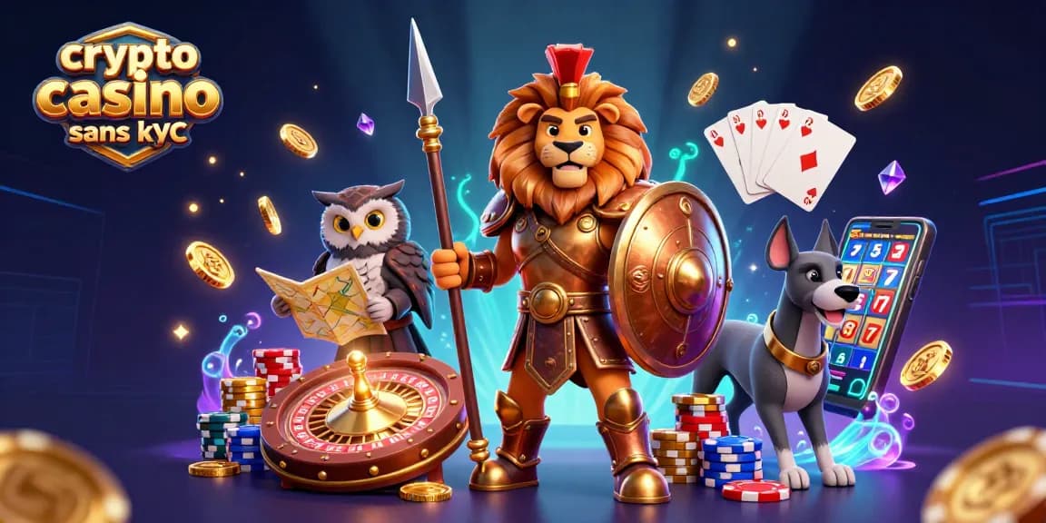Jouez à crypto casino sans KYC avec des personnages impressionnants et des gains scintillants tout autour.