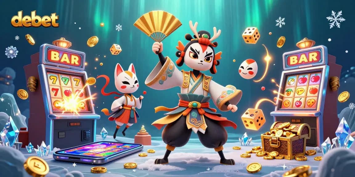 Engage with debet slots featuring a kabuki warrior and festive symbols for jackpot excitement.