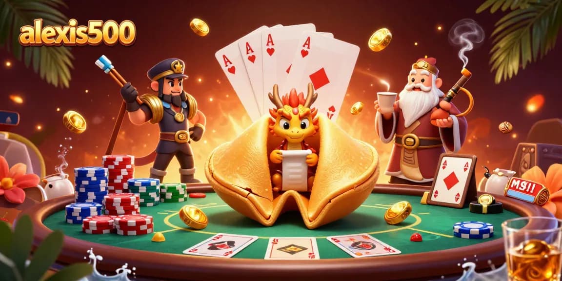 Experience the excitement of alexis500 with captivating 3D casino illustrations showcasing dynamic gaming elements.