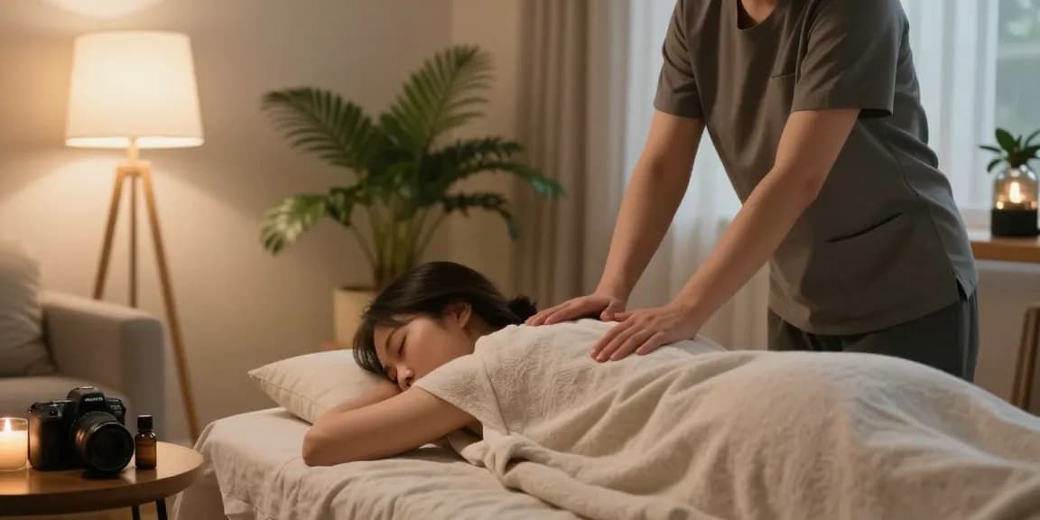 의정부출장안마 in a soothing home setting with a professional massage for relaxation and wellness.
