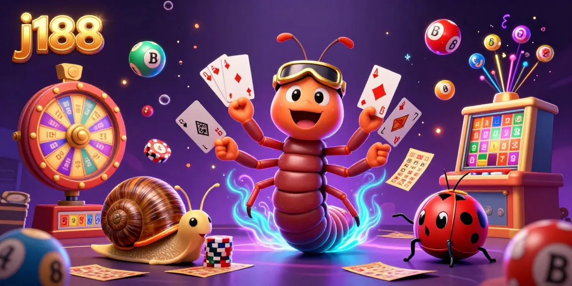 Experience the thrills of j188 with a vibrant 3D casino scene featuring exciting game elements and characters.