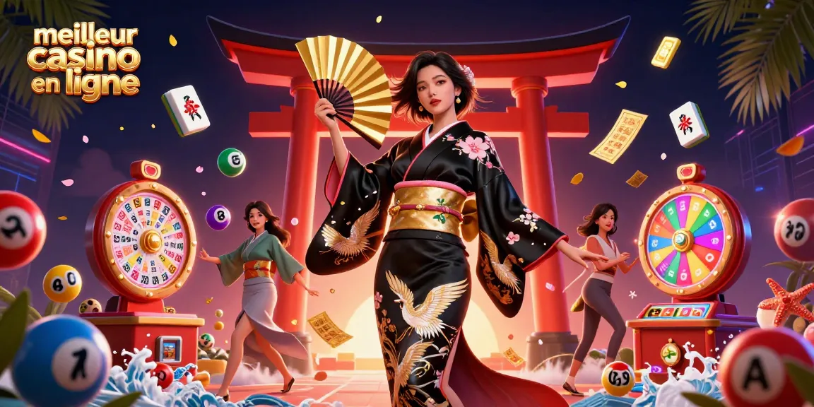 Découvrez l'excitation du meilleur casino en ligne à travers une illustration vibrante présentant une scène de casino glamour pleine d'éléments dynamiques.