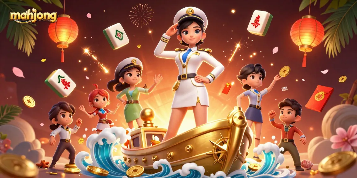 Win big with mahjong in this vibrant 3D illustration featuring dynamic gaming elements and lucky symbols.