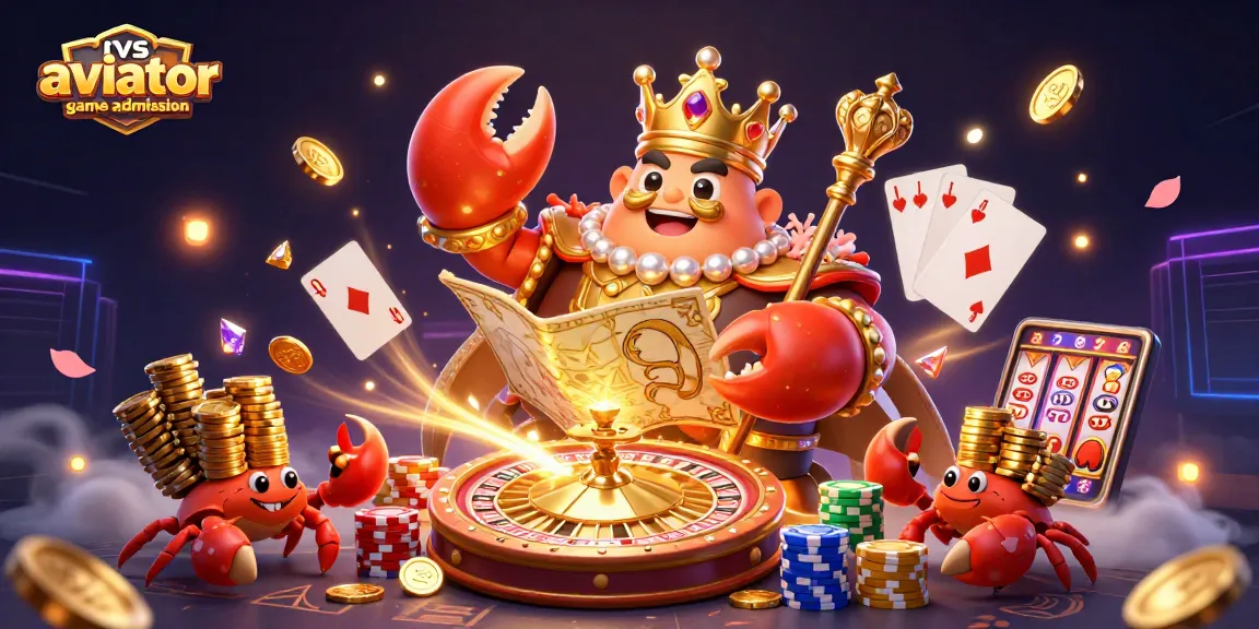 Win big with nvs aviator game admission featuring a golden crab and vibrant casino elements.