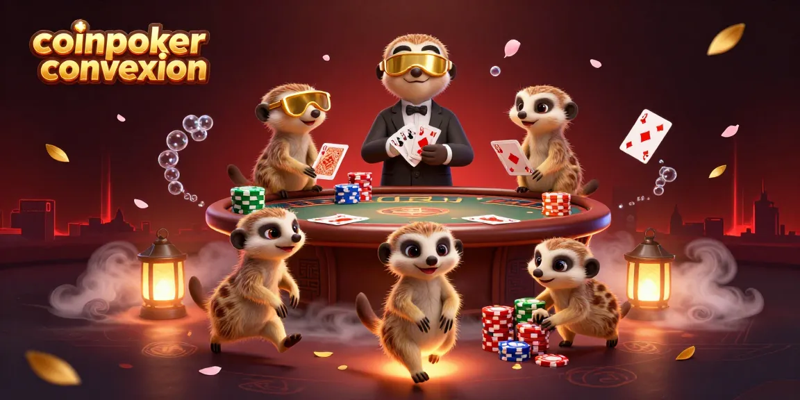 coinpoker connexion : jouez au poker avec des suricates dans un casino dynamique rempli d'éléments colorés.
