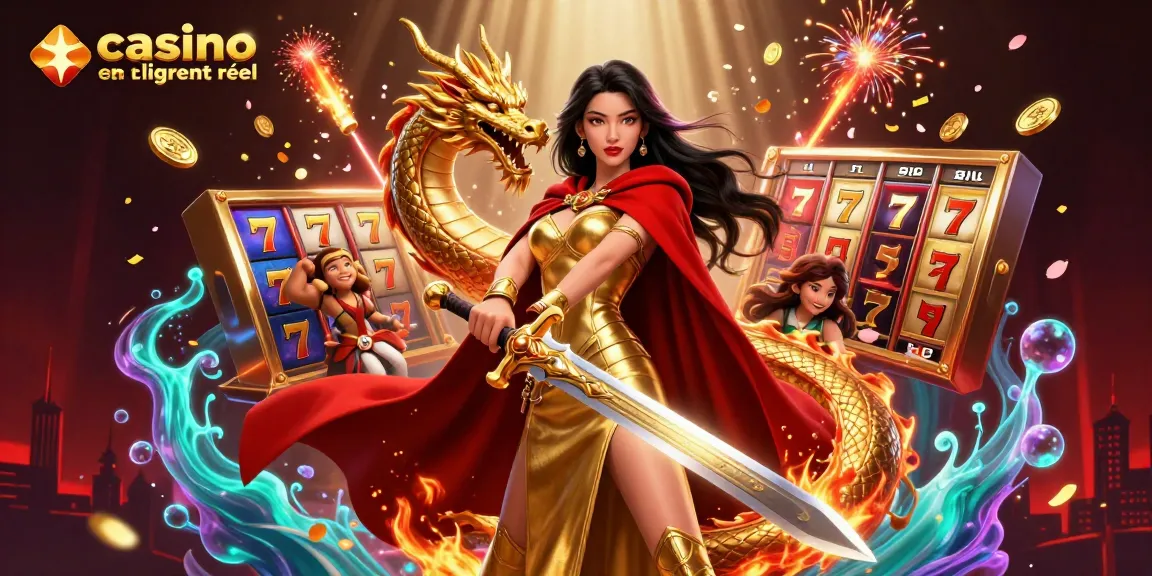 Jouez à des jeux passionnants dans un casino en ligne argent réel, avec des rouleaux de machines à sous, des jackpots et une reine guerrière.
