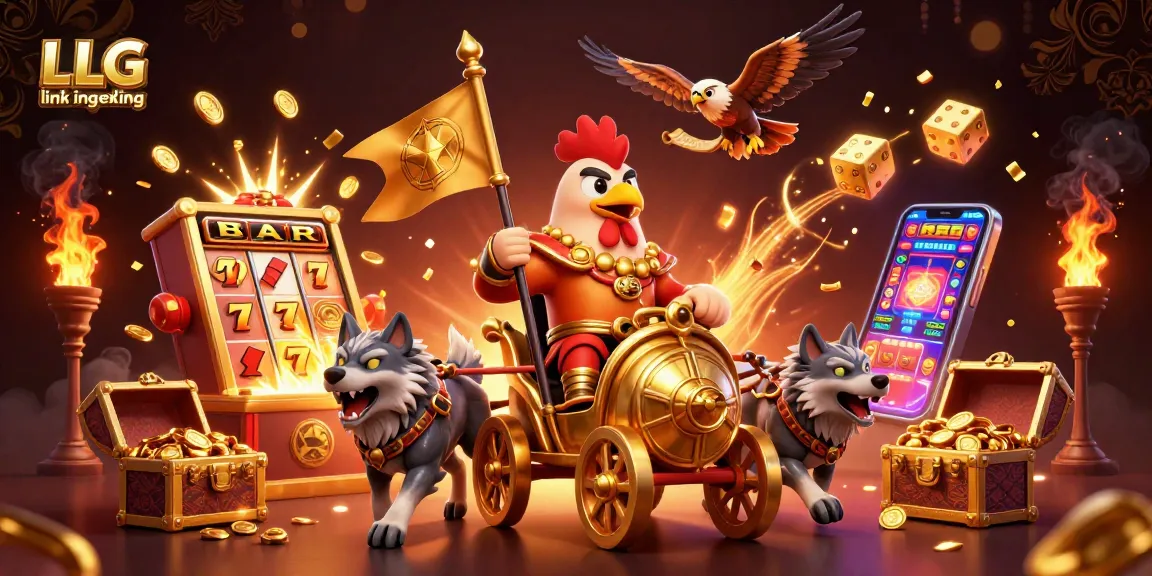 Spin the reels and win big with LLG link indexing in this vibrant casino illustration.