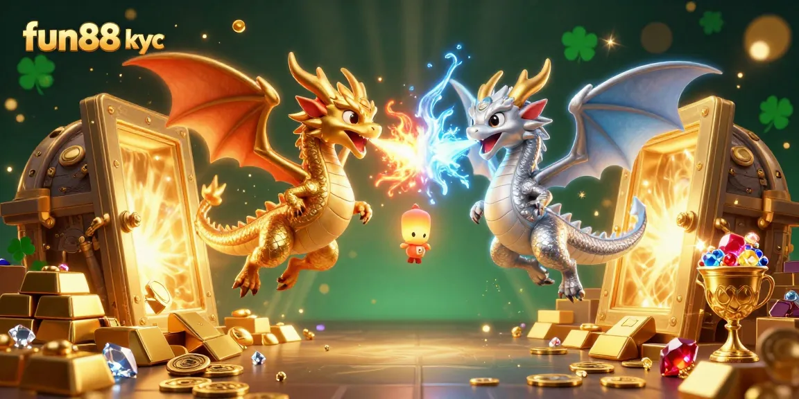Tham gia cá cược tại fun88 kyc với hình ảnh lôi cuốn từ những chú rồng 3D và kho báu lấp lánh.