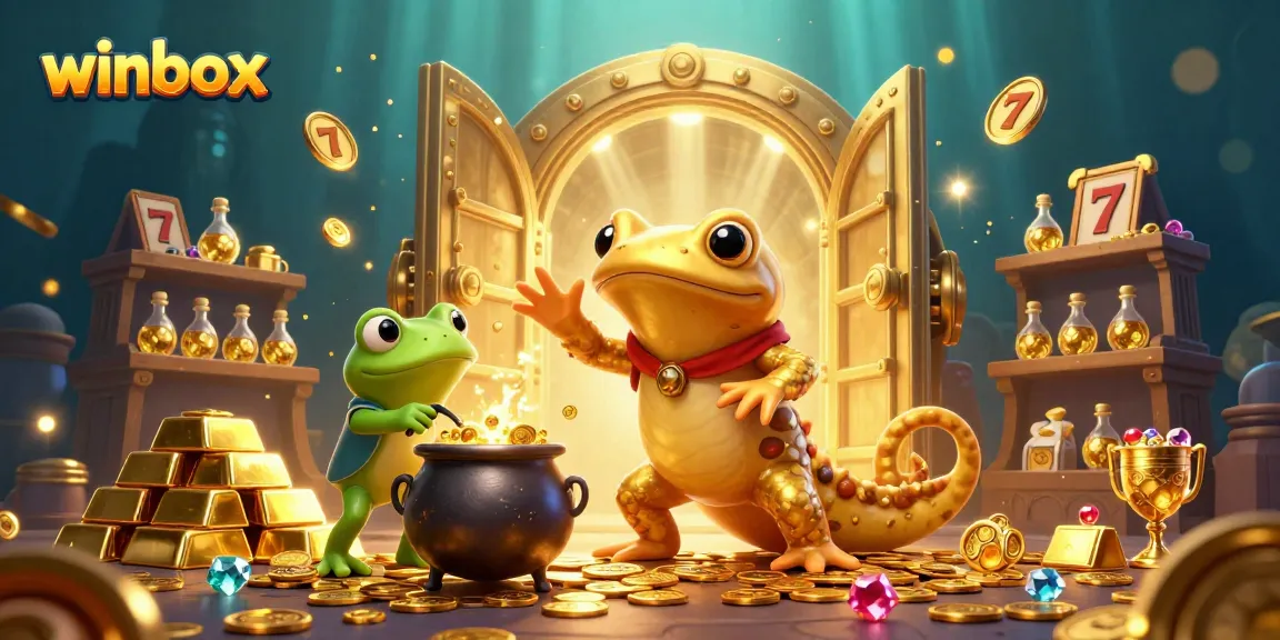 Experience winbox with golden casino treasures, lively characters, and dynamic game symbols.