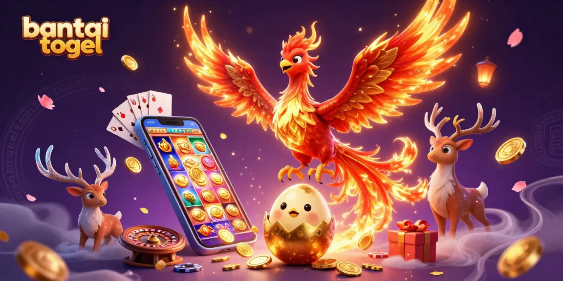 Experience thrilling wins with bantai togel as golden coins erupt from a colorful slot game!