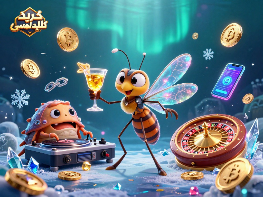 Experience خرید کلید لمسی with the lively casino-themed illustration featuring a dynamic 3D scene.