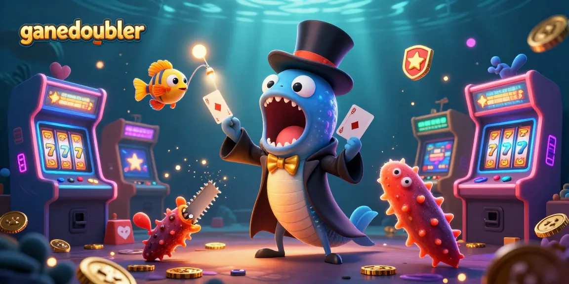 Join gamedoubler's vibrant underwater casino scene where an eel dazzles with card tricks!