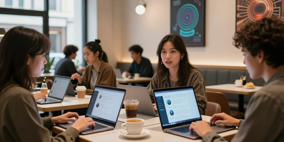 Engaging discussion about nsfw ai chat platforms in a vibrant café.
