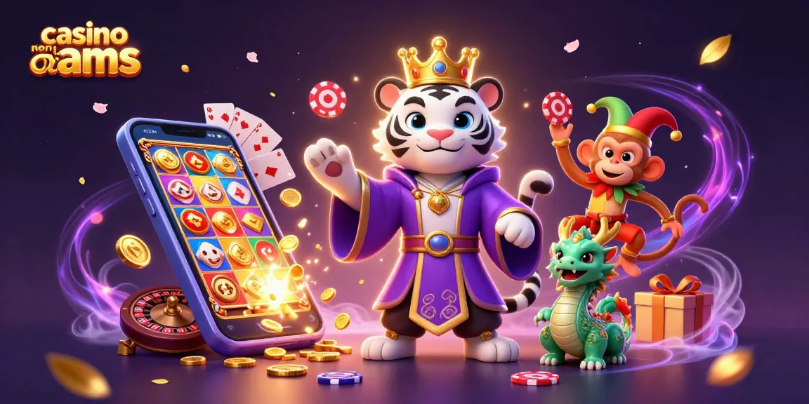 Scopri l'emozione del gioco nei casino non AAMS sicuri con personaggi vivaci e giocosi in una scena dinamica.