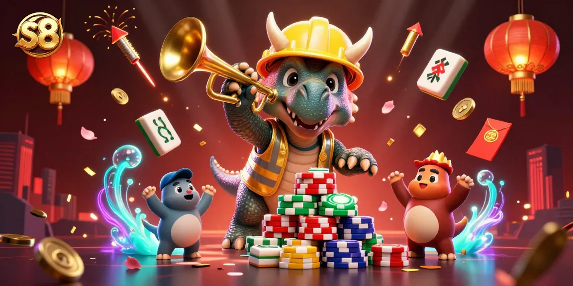 S8 offers exciting gaming experiences with colorful casino elements in a lively animated scene.
