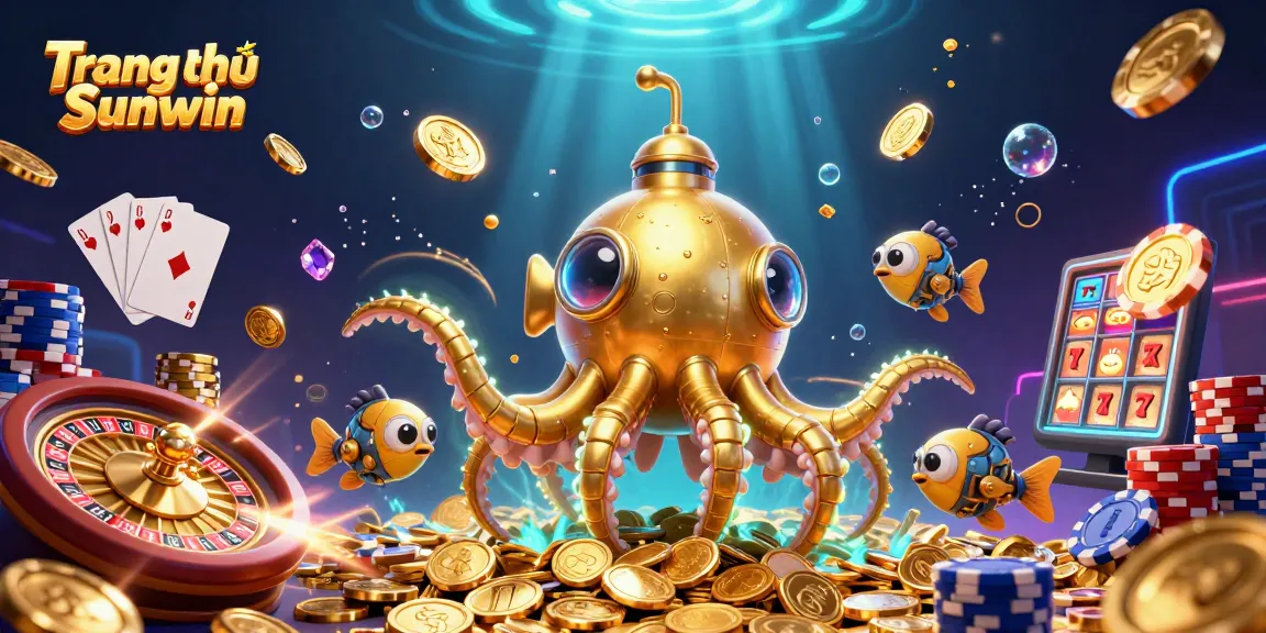 Experience the thrill of winning with Trang chủ Sunwin's exciting casino elements in this vibrant 3D illustration.