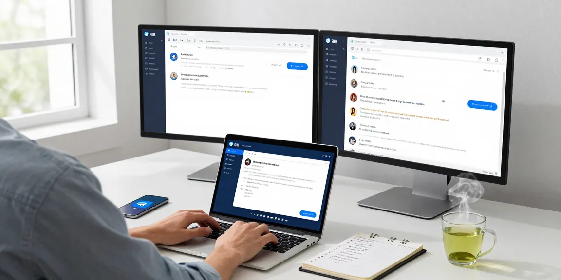 telegram china usage guide 2026 showing a professional using Telegram for communication in a modern office setting
