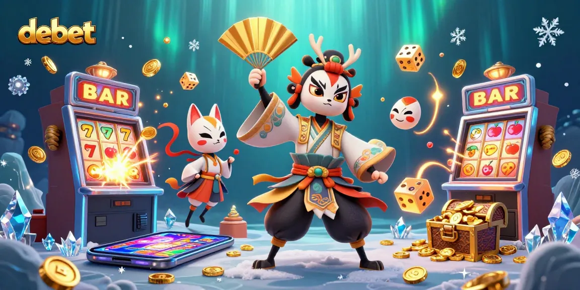 Engage with debet slots featuring a kabuki warrior and festive symbols for jackpot excitement.