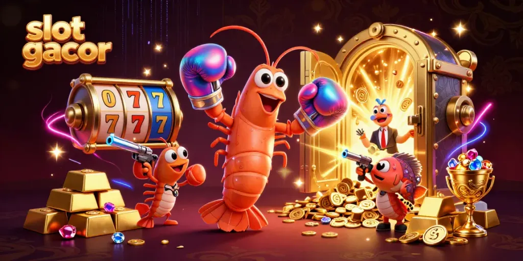 Menangkan jackpot di slot gacor dengan ilustrasi 3D penuh warna dan detil.