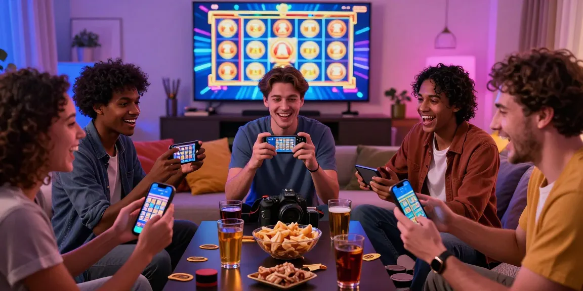 Enjoy an exciting group gaming session with deposit pulsa tanpa potongan options in a vibrant living room.