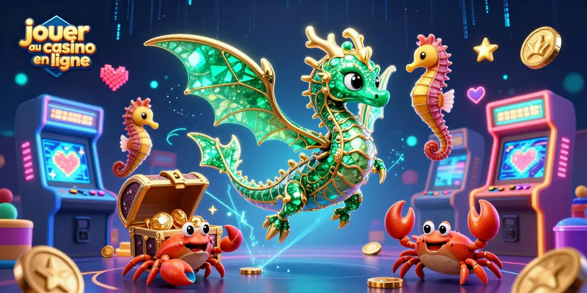 Jouer au casino en ligne avec un dragon de mer dans une scène dynamique et colorée