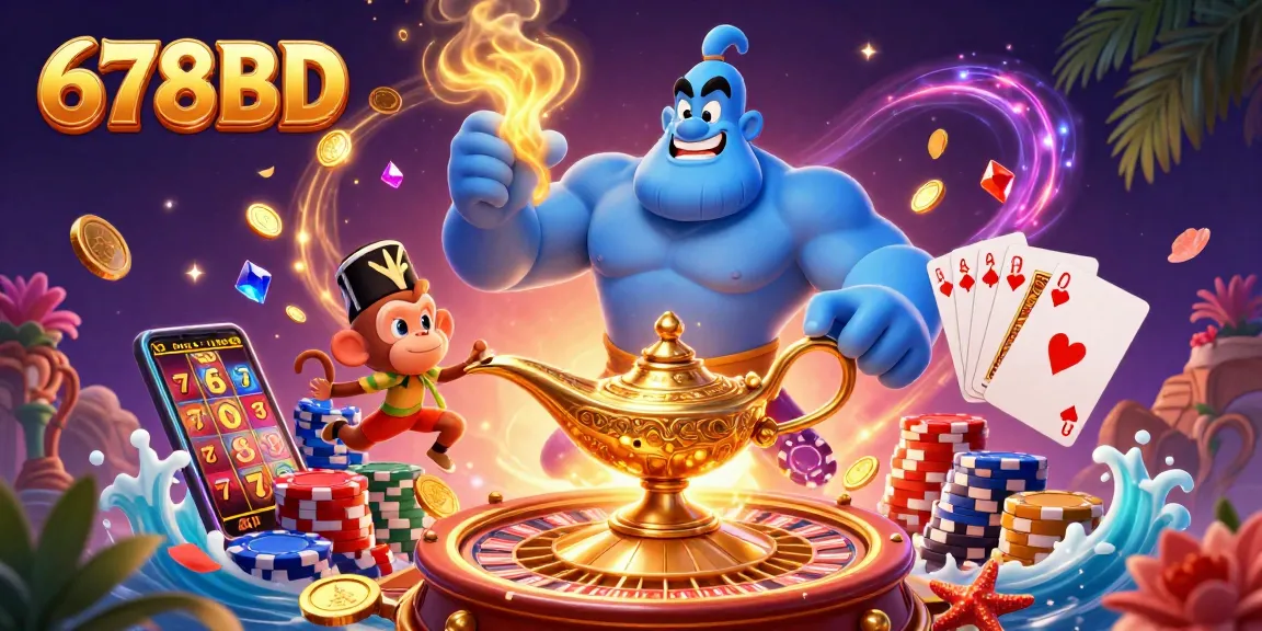 Immerse yourself in the world of 678BD with vibrant casino action featuring dynamic characters, golden coins, and spinning games.