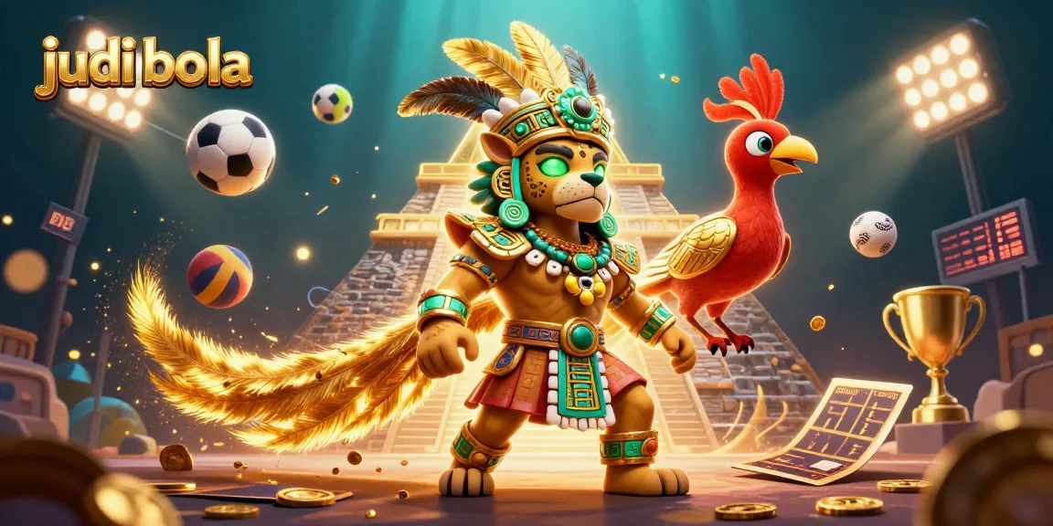 Engage in judi bola excitement with dynamic sports elements and colorful characters in an immersive scene.