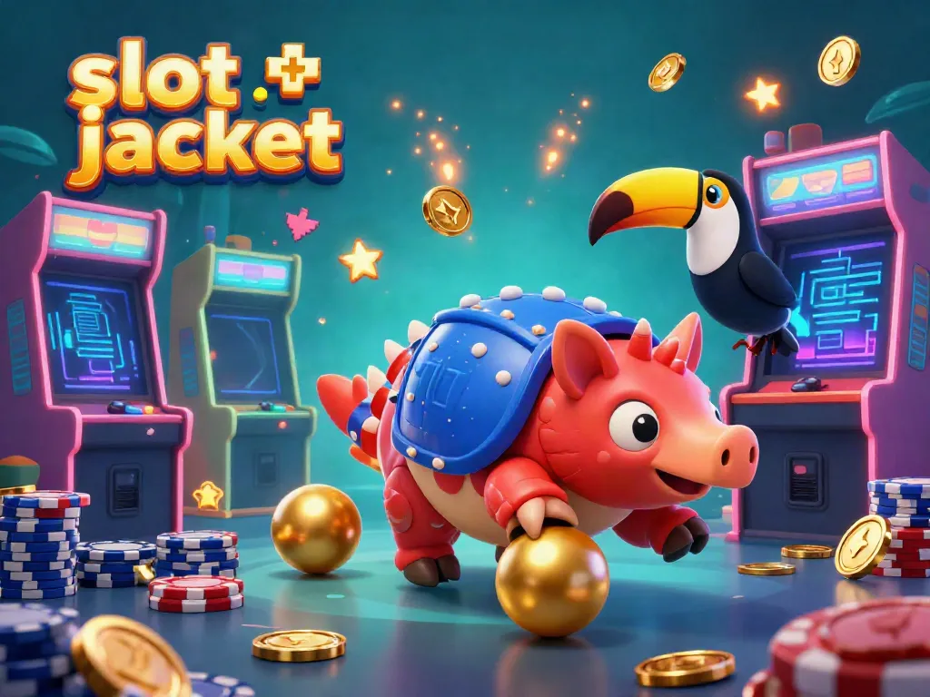 Experience the excitement of slot jackpot with animated pangolins competing amid colorful casino games!