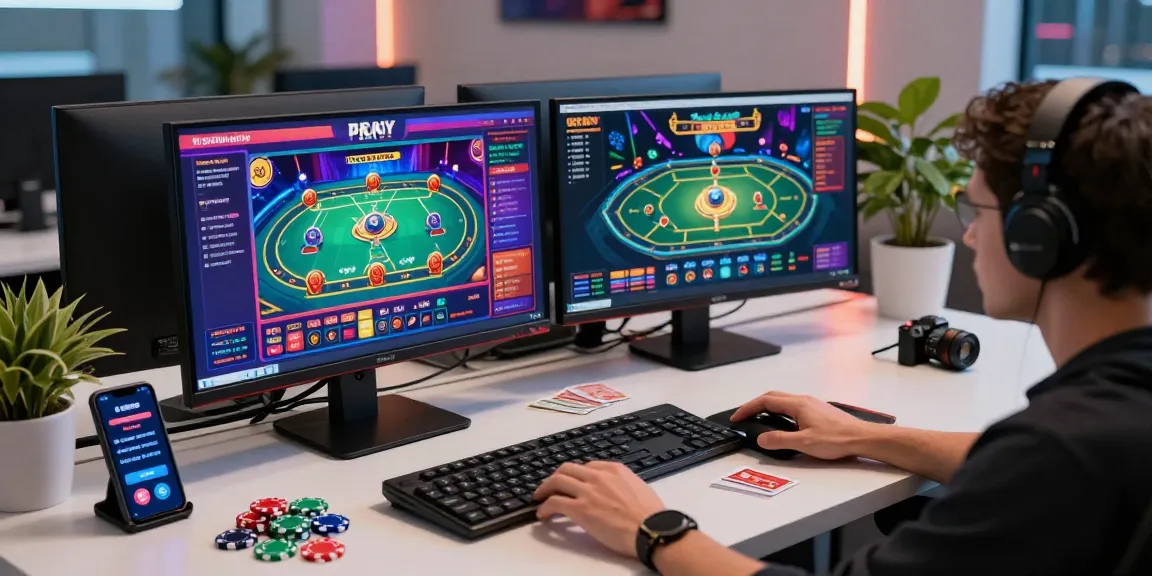 Exciting moment in online gambling with link alternatif raja328 showcased on multiple screens.