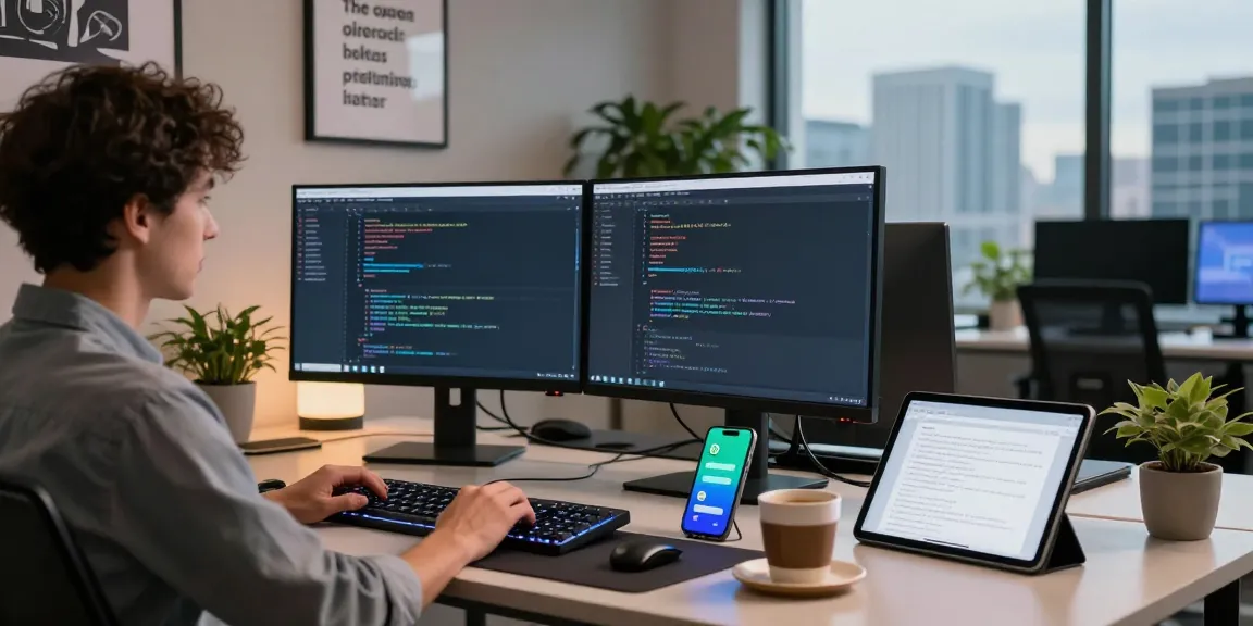 OpenClaw personal AI assistant workspace with developer and multiple screens displaying coding tasks.