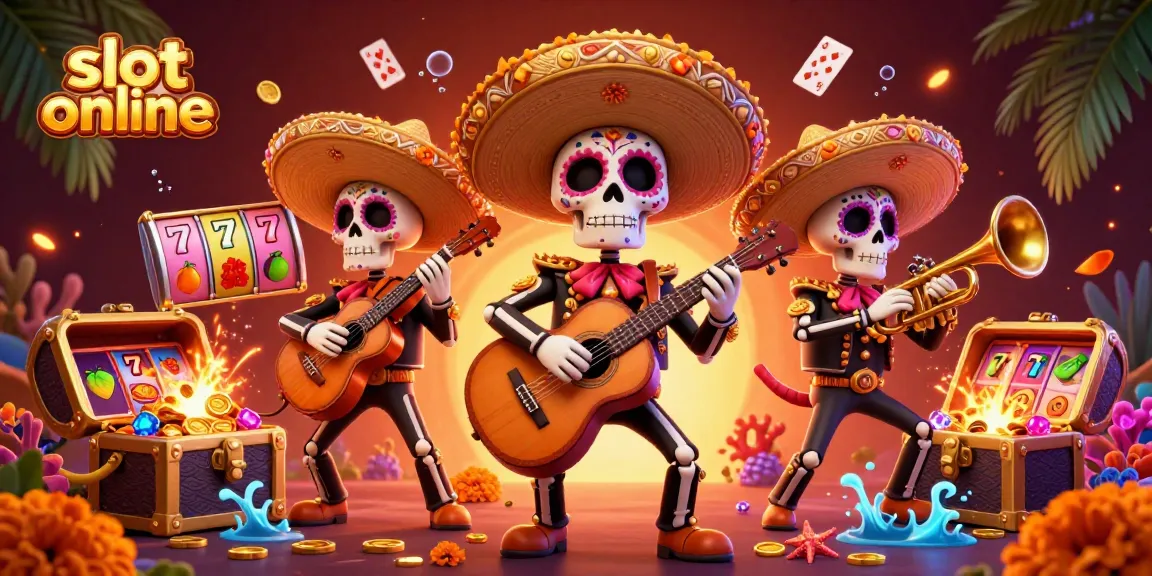 Spin the reels and win with vibrant slot online visuals featuring a lively mariachi band.