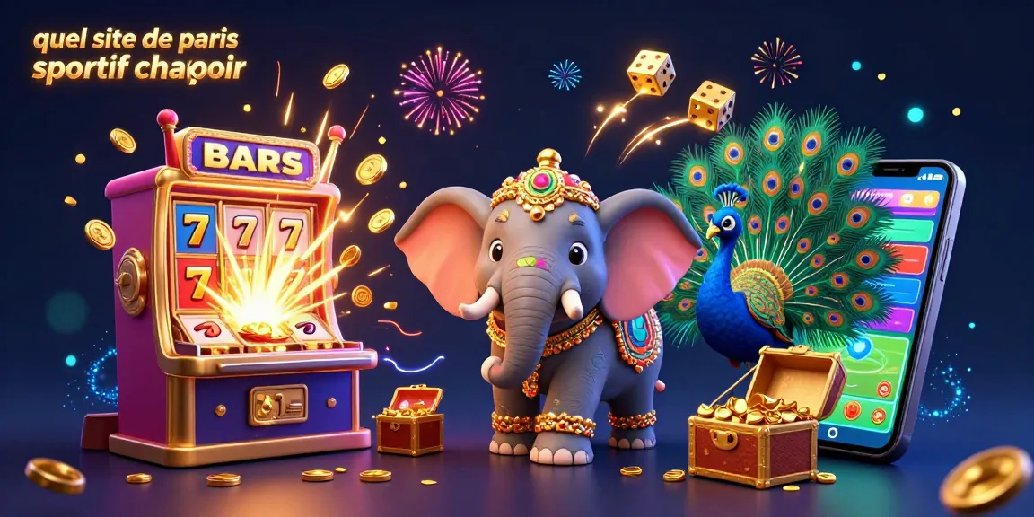 Découvrez quel site de paris sportif choisir avec cet éléphant orné et les éléments de jeu captivants.