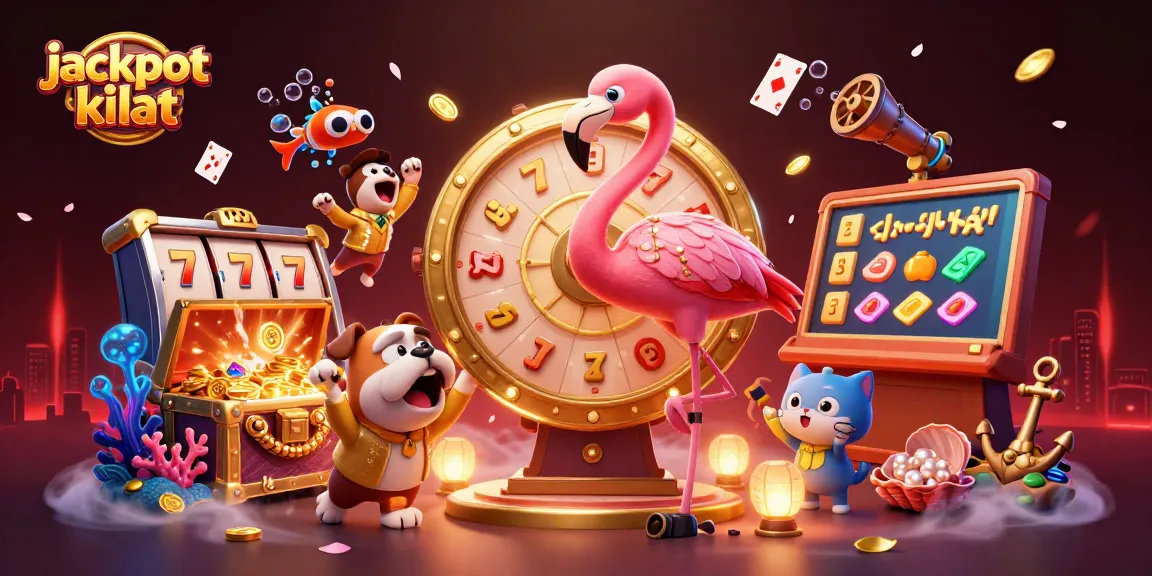 Spin the jackpot kilat wheel as excitement builds with prizes in a vibrant gaming scene.