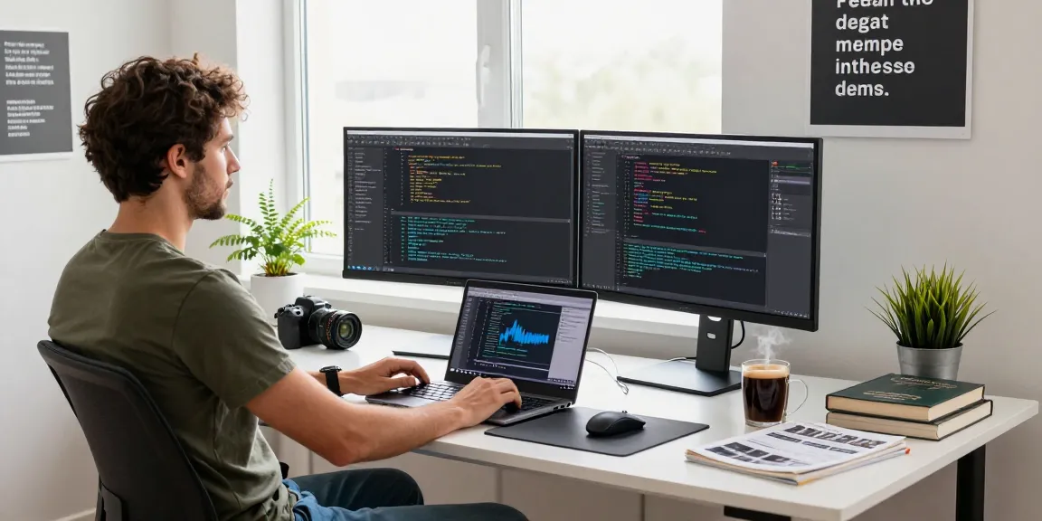 Developer coding in a modern office showcasing 纸飞机中文版 application features in a productive workspace