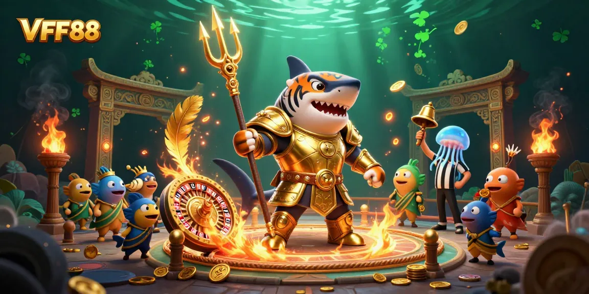 Catch the excitement of VFF88's online betting in a vibrant 3D underwater colosseum scene.