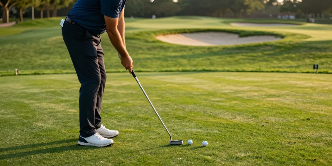 Ulasan putter terbaru di https://puttperfection.com/putter-reviews dengan golfer menggunakan putter berkualitas di lapangan golf hijau.