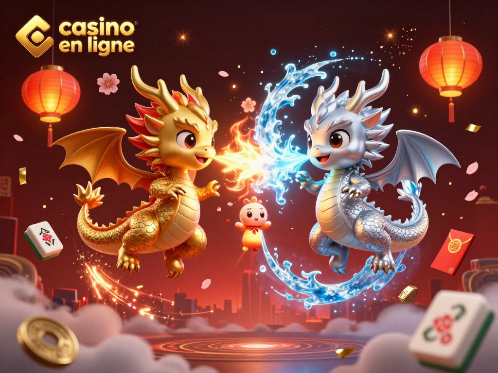 Jouez sur un casino en ligne avec des dragons, des lanternes et des jets de feux d'artifice colorés.
