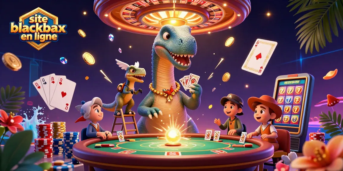Jouez au blackjack en ligne avec des cartes et des jetons, dans une scène de casino animée.