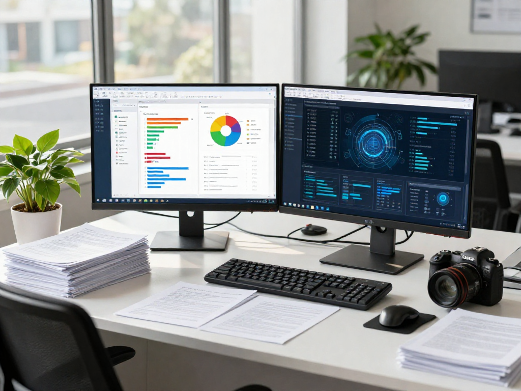 Advanced document fraud detection analysis in a modern office workspace