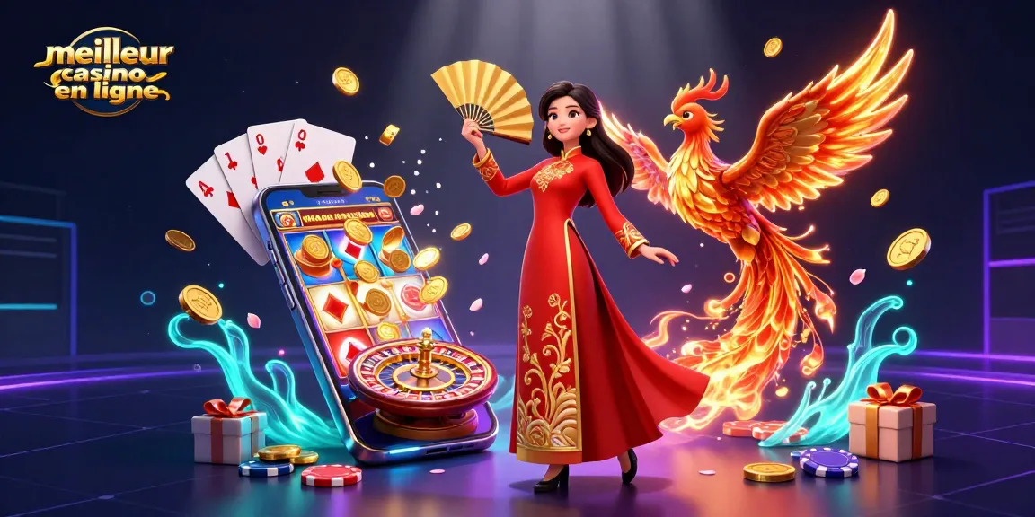 Découvrez l'excitation du meilleur casino en ligne avec cette illustration 3D dynamique mettant en avant des jeux et du suspense.