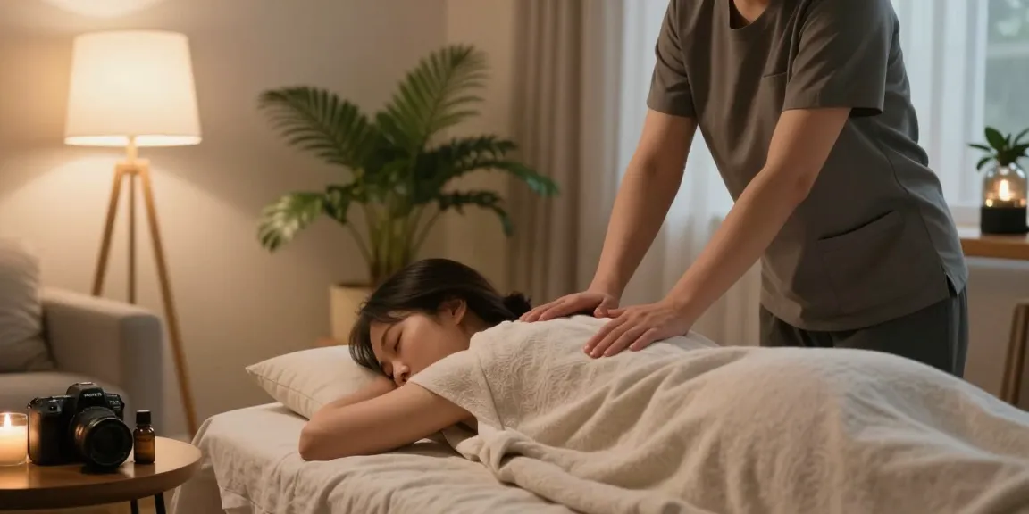 의정부출장안마 in a soothing home setting with a professional massage for relaxation and wellness.