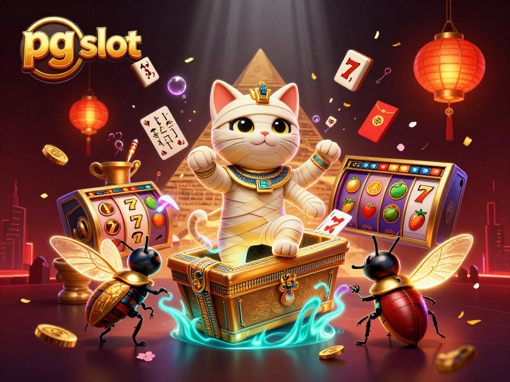 Mainkan pg slot dalam suasana kasino berwarna-warni dengan karakter dan elemen menarik.