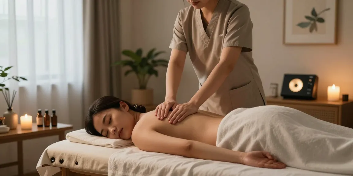 분당출장안마 중 편안한 마사지 세션이 진행되고 있는 모습