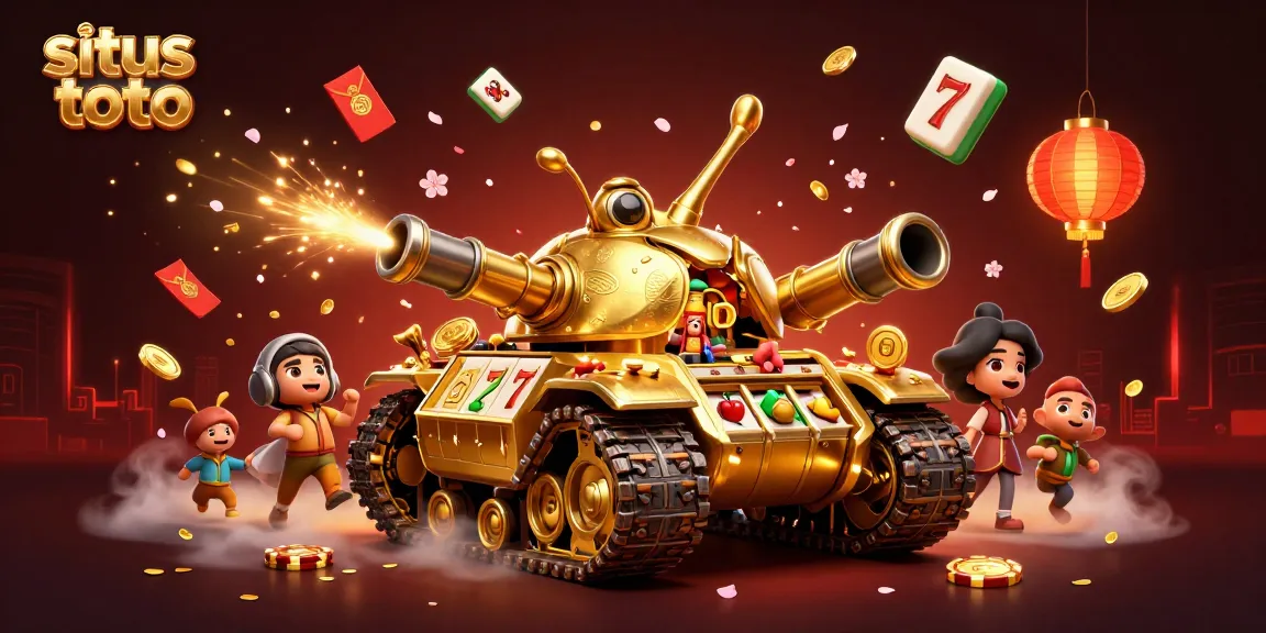 Experience exciting gameplay at situs toto with vibrant slot reels and festive decorations in a lively casino atmosphere.