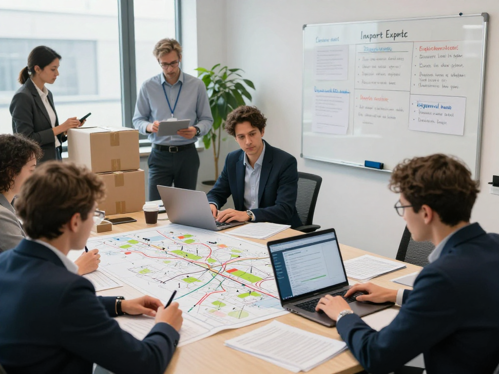 Team bei OCARGO Dortmund Zolldienstleistungen diskutiert Zollabwicklung und Logistik.