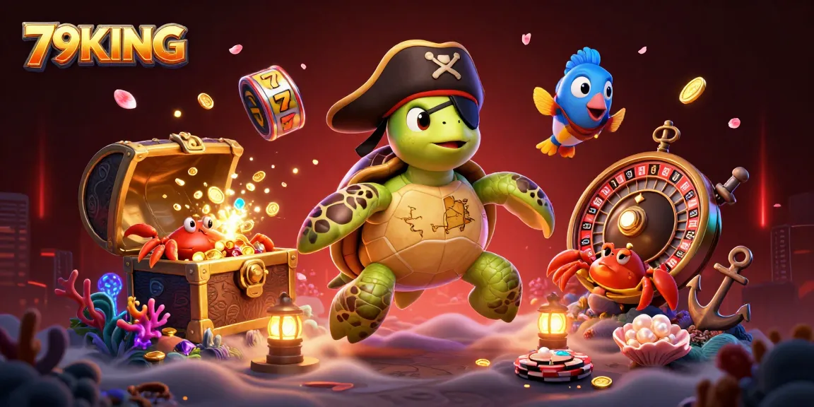 Join the adventure in 79KING's underwater casino with vibrant treasures and lively characters.