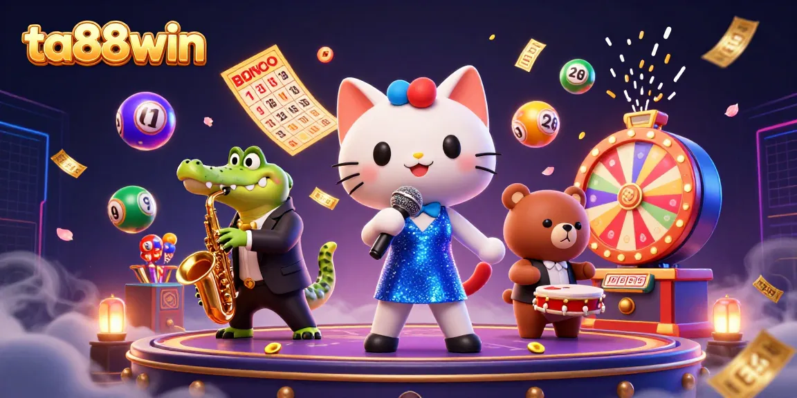 Experience lively gambling at ta88win with a jazz-singer cat, saxophonist crocodile, and drum bear cub.