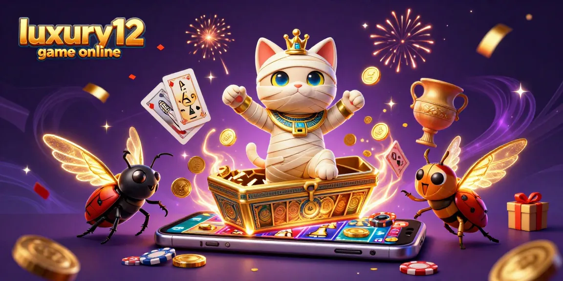 Experience the thrill with luxury12 game online featuring an Egyptian mummy cat and slot games.