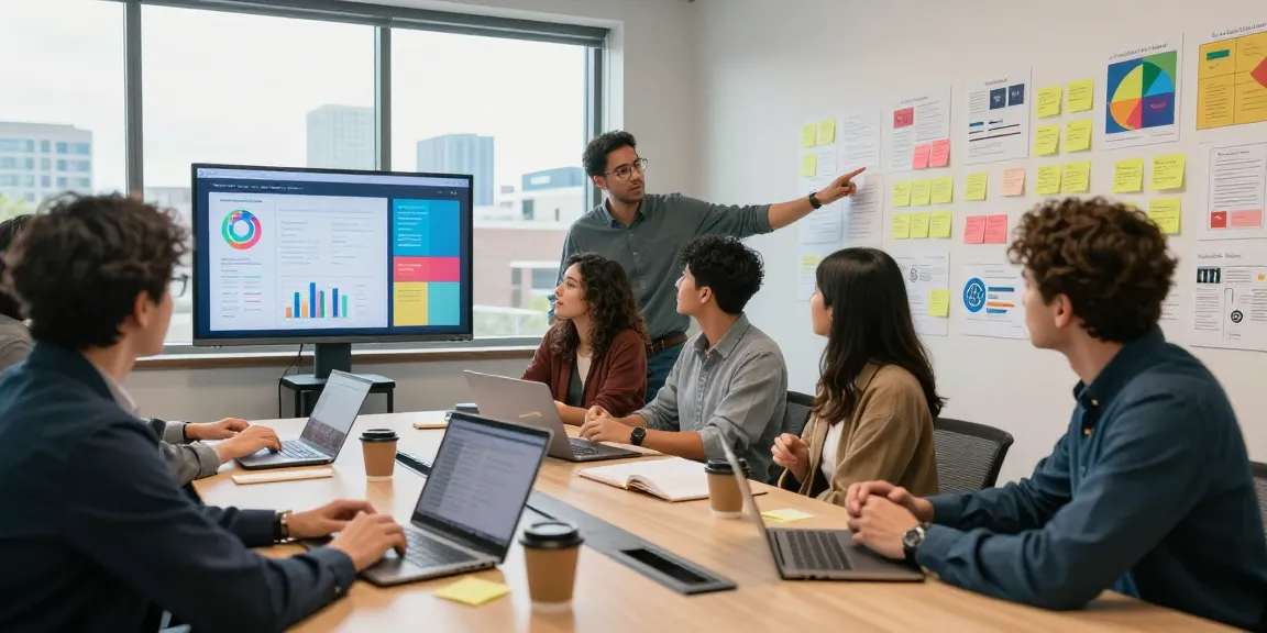 Spokane marketing team collaborating on a digital growth strategy in a modern office