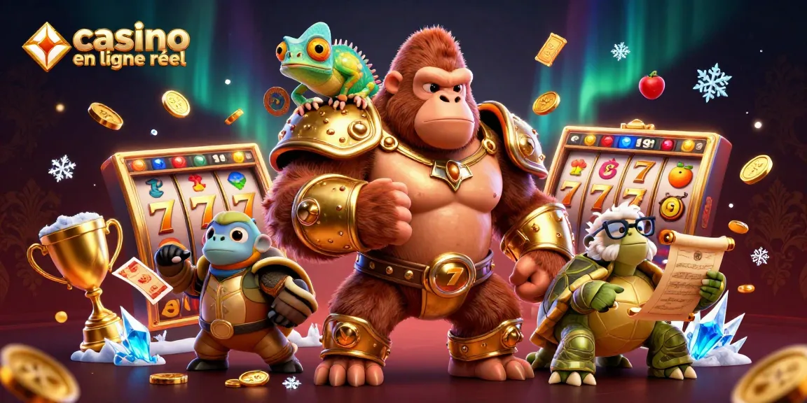 Experience the thrill of casino en ligne argent réel with adventurous characters and vibrant slot elements.